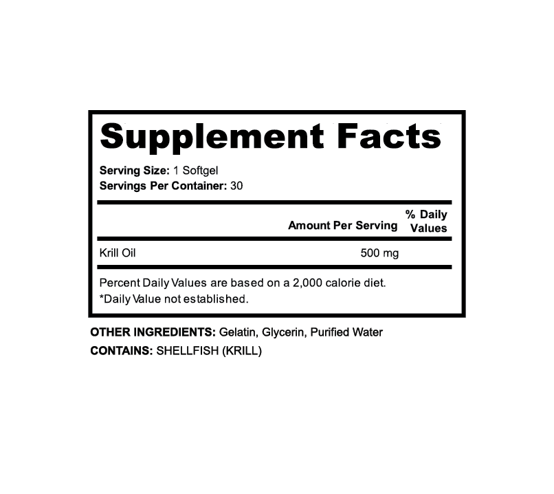 Supplement Facts for Krill Oil